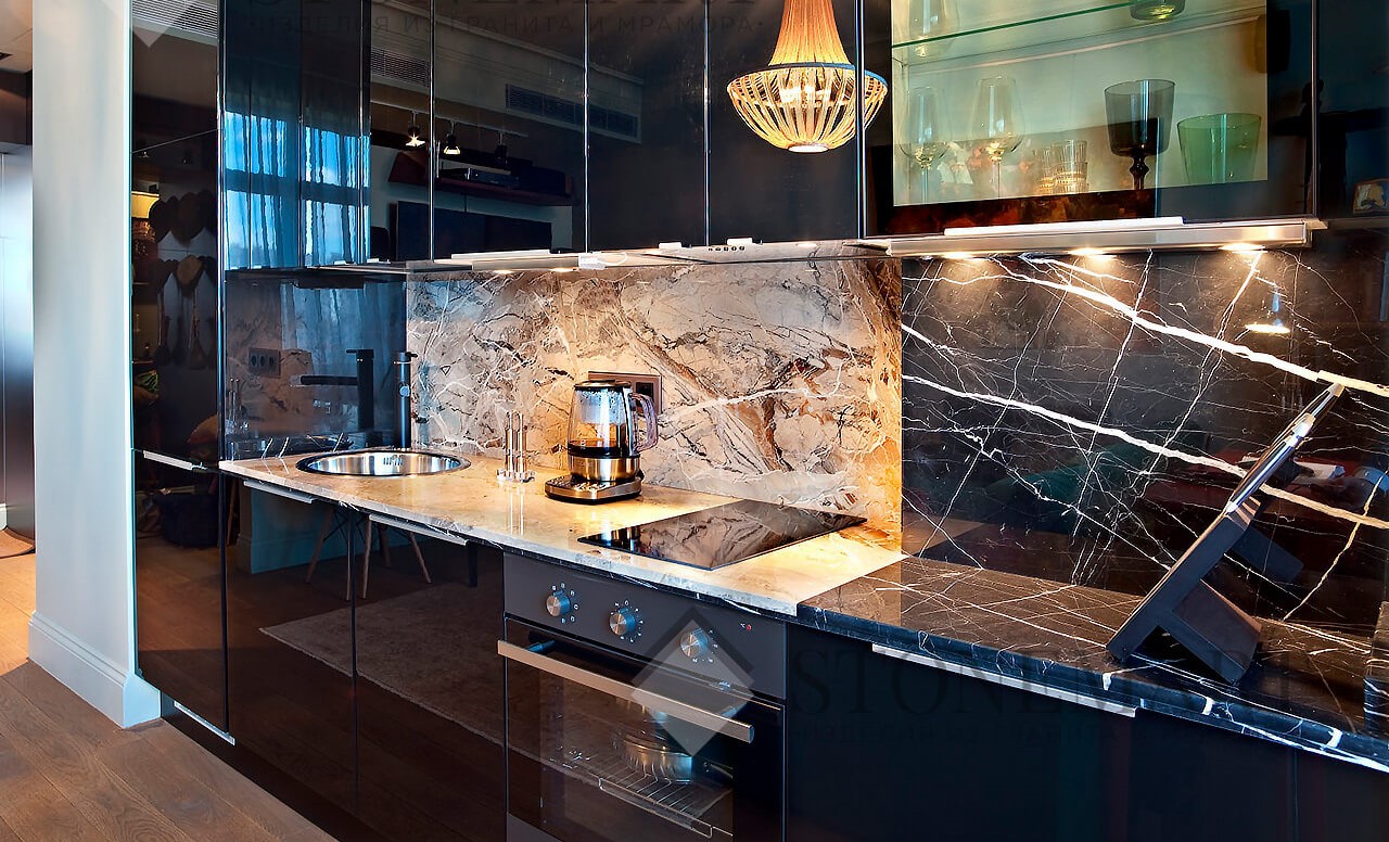 черный мрамор столешница